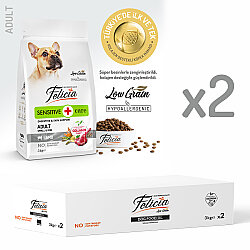 Felicia 6 Kg (2x3 Kg) Kolajenli Kuzulu Az Tahıllı Small/Mini Yetişkin Köpek Maması