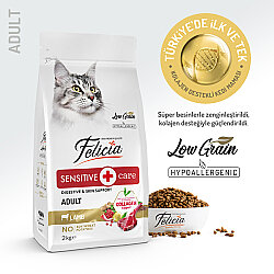 Felicia Az Tahıllı Kuzu Etli Yetişkin Kedi Maması 2kg