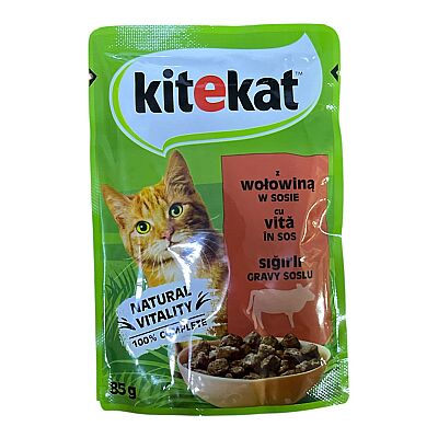 Kitekat Yetişkin Sığır Etli Kedi Yaş Maması 85 Gr - 1