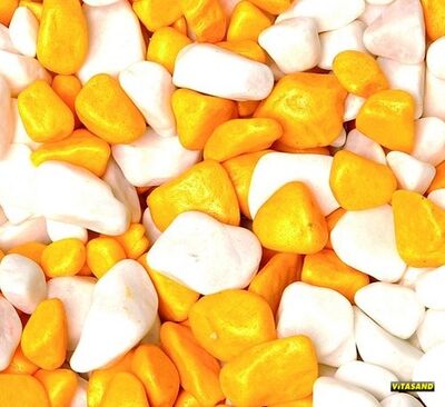 REF-187 Sarı Beyaz Fanus Çakılı 350g (15 li Paket) - 1