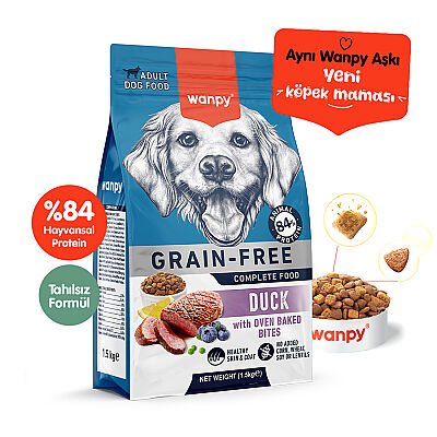Wanpy Tahılsız Ördekli Yetişkin Köpek  Maması  1,5 Kg - 1