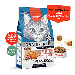 Wanpy Tahılsız Somonlu Yetişkin Kedi Maması  1,5 Kg
