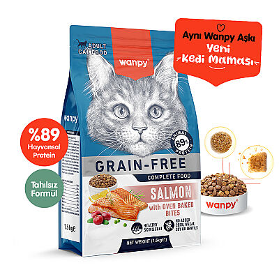 Wanpy Tahılsız Somonlu Yetişkin Kedi Maması  1,5 Kg - 1