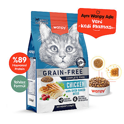 Wanpy Tahılsız Tavuklu Yetişkin Kedi Maması  1,5 Kg - 1