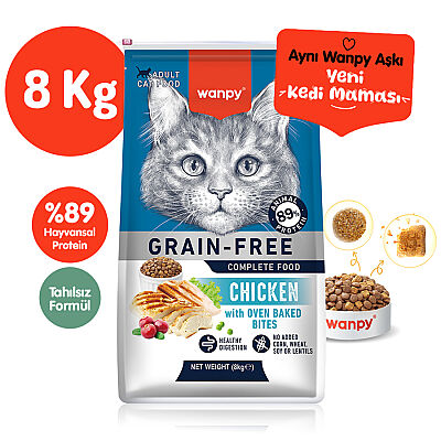 Wanpy Tahılsız Tavuklu Yetişkin Kedi Maması  8 Kg - 1