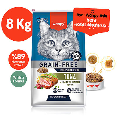 Wanpy Tahılsız Ton Balıklı  Yetişkin Kedi Maması  8 Kg - 1